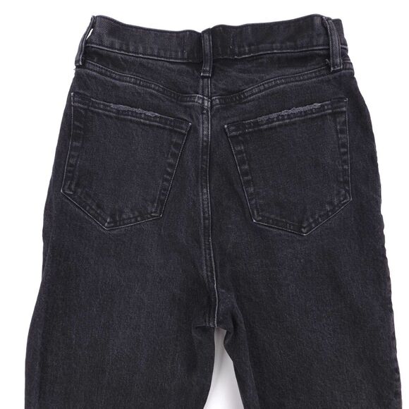 ABERCROMBIE Dad High Rise Raw Hem Crossover Jeans Clean Girl Minimal Y2k Black - Picture 6 of 9